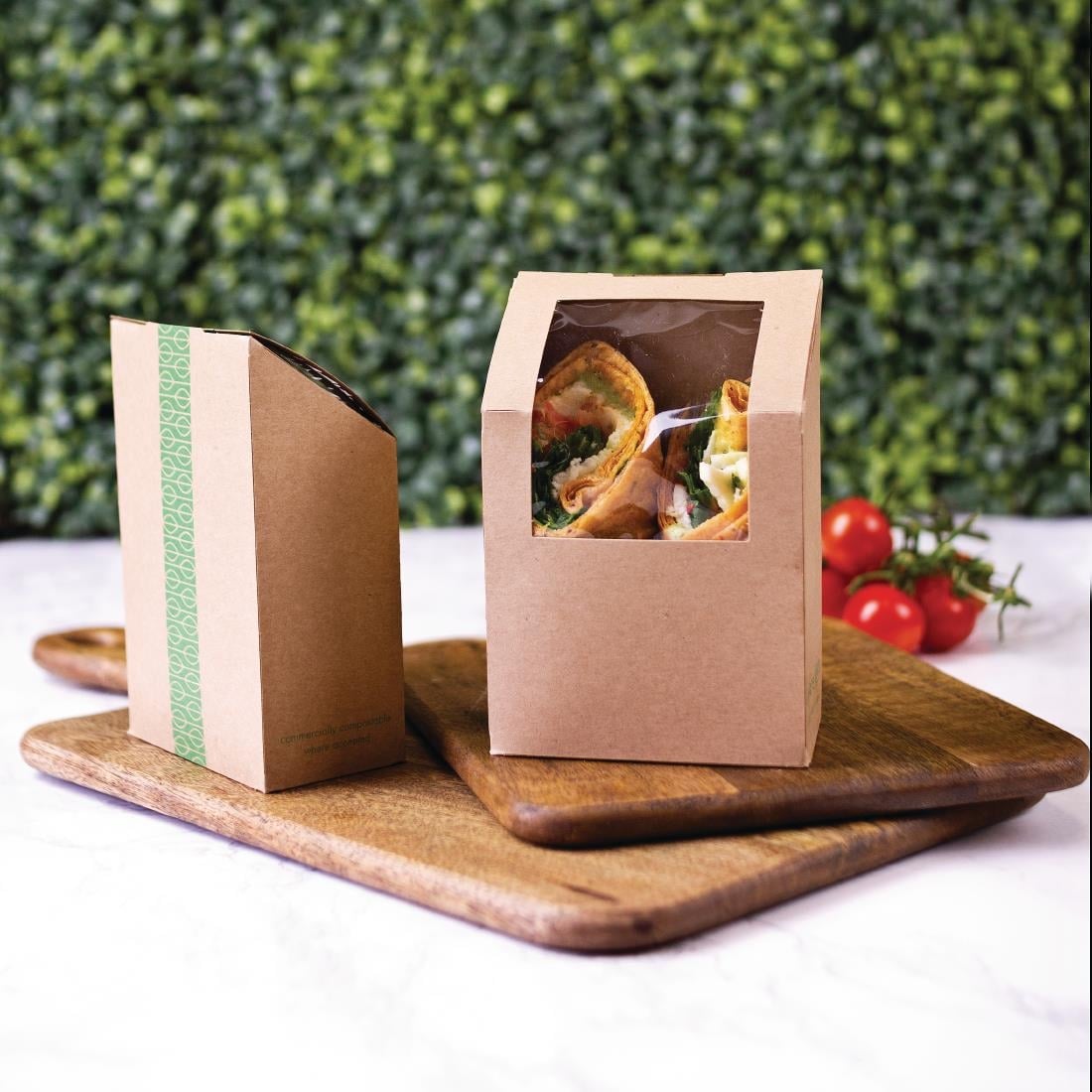 CL705 Vegware composteerbare tortilladozen met PLA-venster (500 stuks)