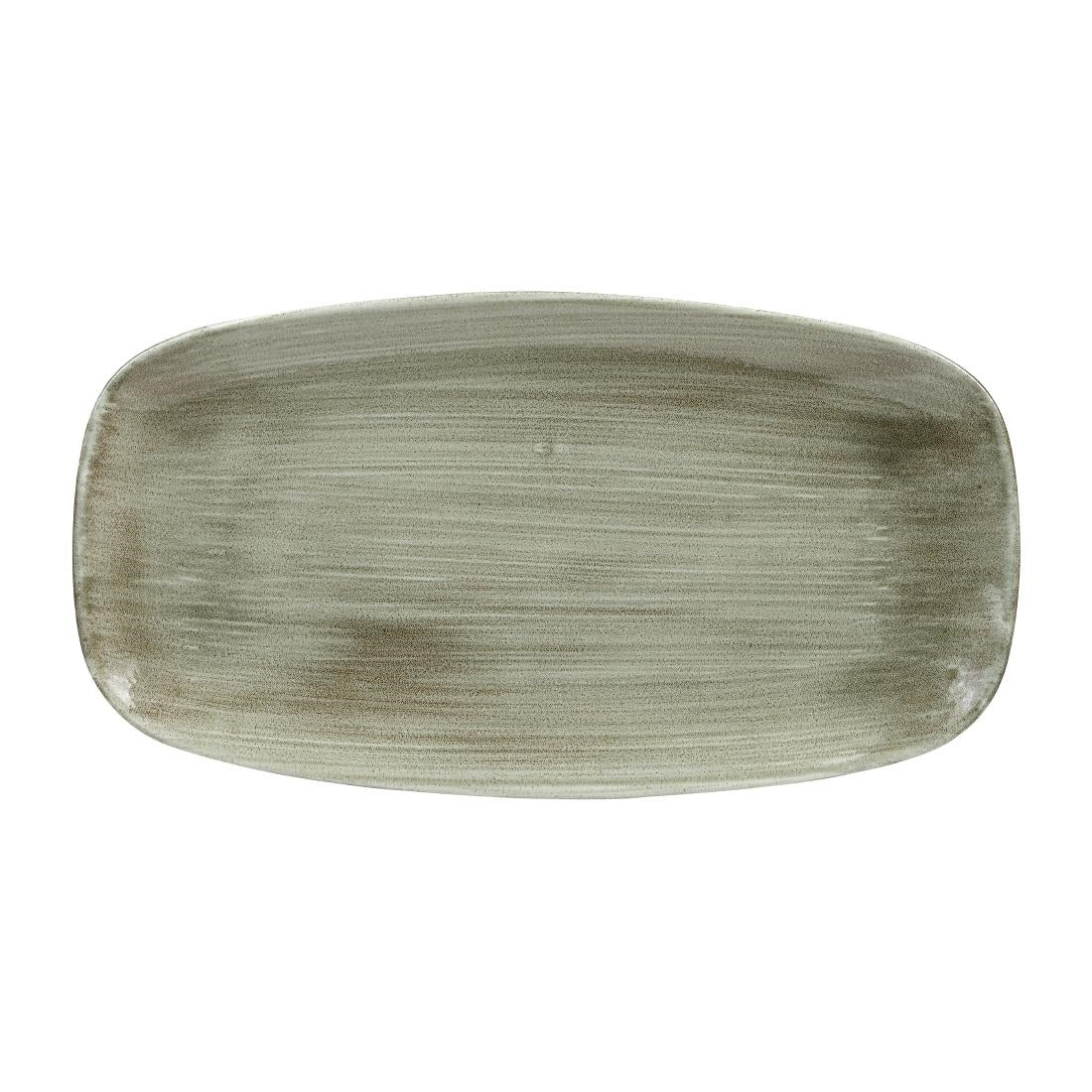 HC818 Churchill Stonecast Patina Burnished Green Chefs Ovaal Bord 35.2 x 18.7cm (6 stuks)