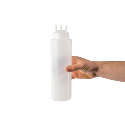 CW726 Vogue knijpfles met 3 spuitmonden transparant 1Ltr