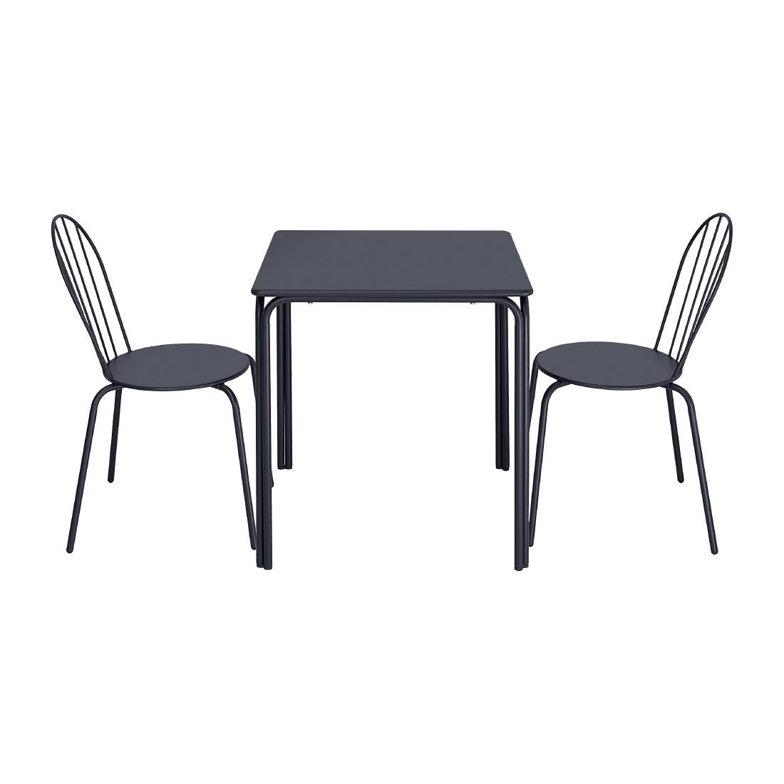 HZ355 Bolero Adeline Stalen Vierkante Tafel 700mm Leisteen Blauw