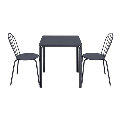 HZ355 Bolero Adeline Stalen Vierkante Tafel 700mm Leisteen Blauw