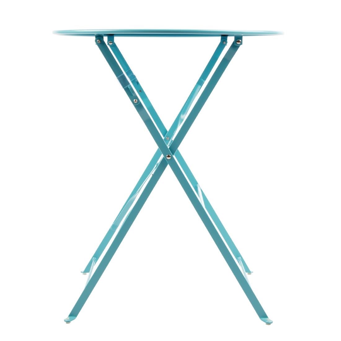 GK983 Bolero ronde stalen opklapbare tafel turquoise 59,5cm