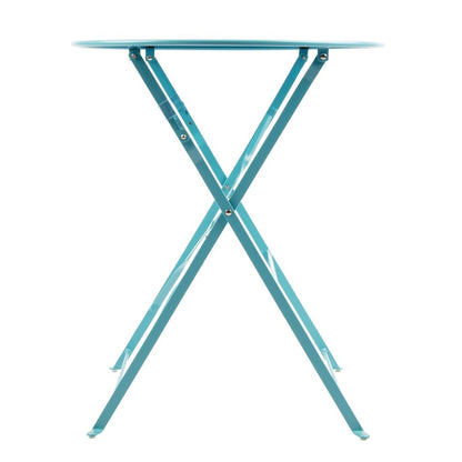 GK983 Bolero ronde stalen opklapbare tafel turquoise 59,5cm