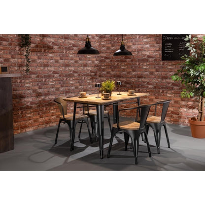 HZ805 Bolero Bistro Curve Armstoelen Met Houten Zitting Donkergrijs (4 stuks)