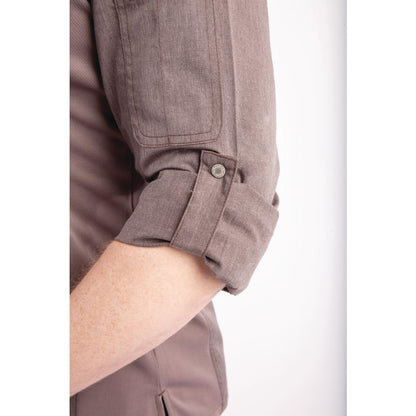 BB263-S Chef Works Urban Hartford unisex koksbuis met rits lange mouw grijs S