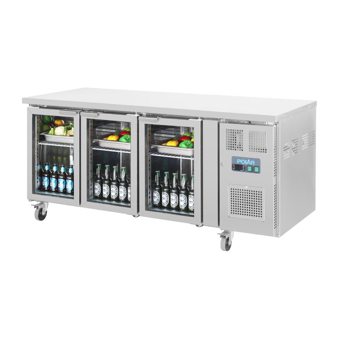 UA024 Polar U-serie premium driedeurs displaykoeling laag model 358Ltr