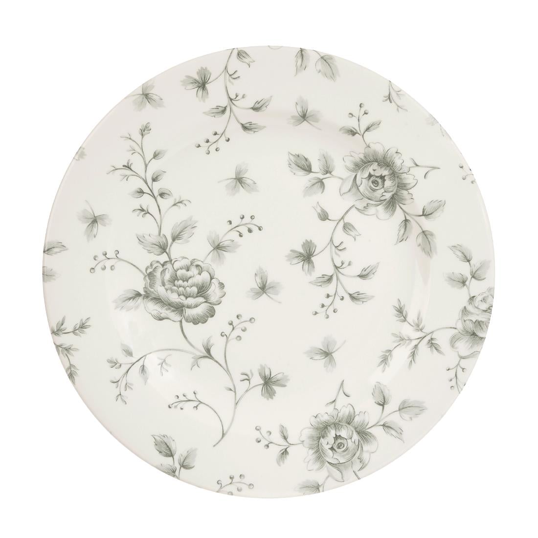 DA666 Churchill Rose Chintz Grey Bord 21cm (6 stuks)