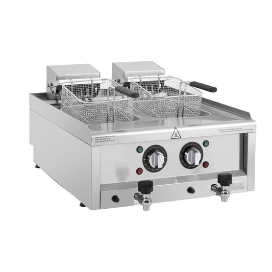 CU477 Buffalo 600-Serie Elektrische Friteuse Met Dubbele Tank, 2 x 8 Liter
