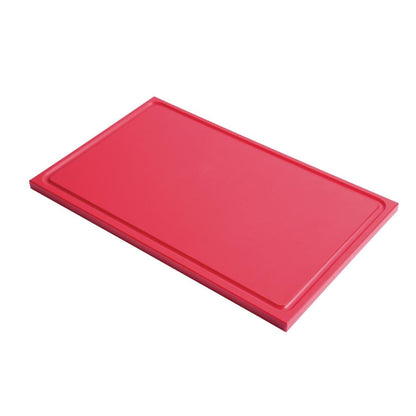 GN337 Gastro M GN1/1 HDPE snijplank met sapgeul rood