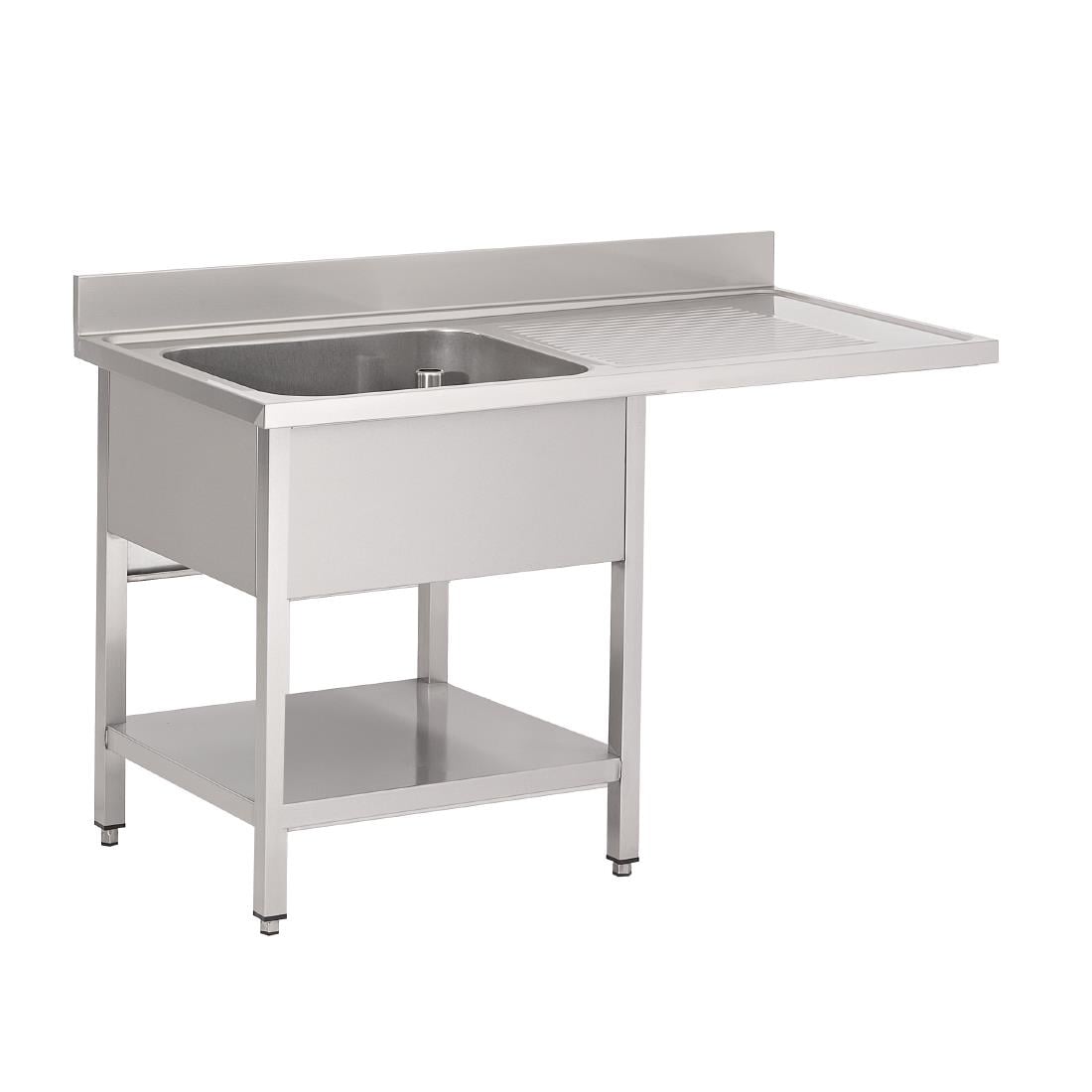 GN206 Gastro M RVS spoeltafel met ruimte voor vaatwasser 120x70x85cm