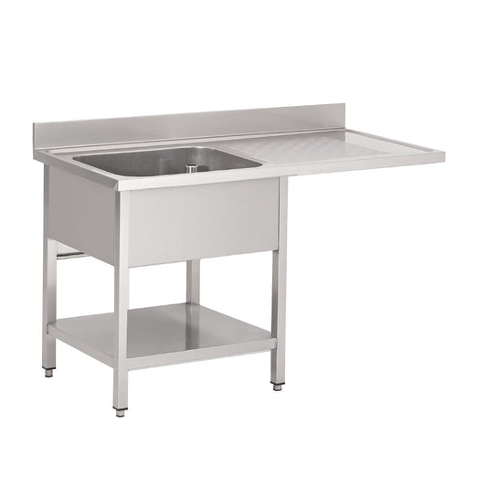 GN206 Gastro M RVS spoeltafel met ruimte voor vaatwasser 120x70x85cm