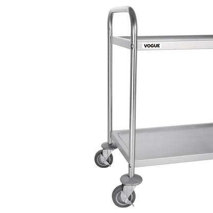 F996 Vogue RVS serveerwagen 2 plateaus S - 82,5(h) x 71(b)cm