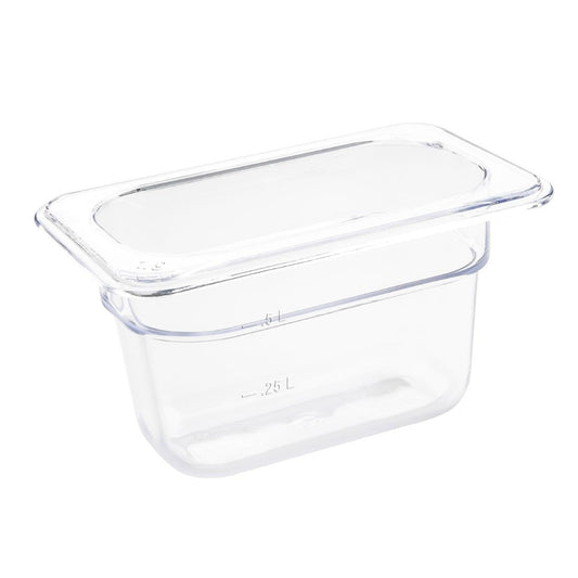 U243 Vogue polycarbonaat 1/9 gastronorm container 100mm helder