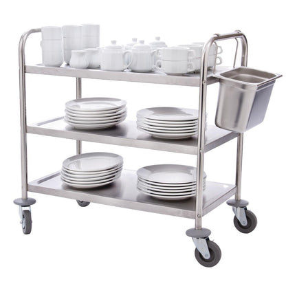 F995 Vogue RVS serveerwagen 3 plateaus L - 93(h) x 86(b)