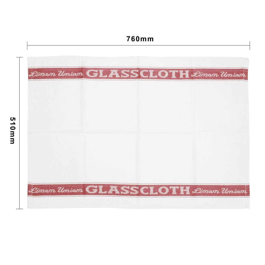 E910 Vogue halflinnen glazendoek/poleerdoek rood 76 x 51cm