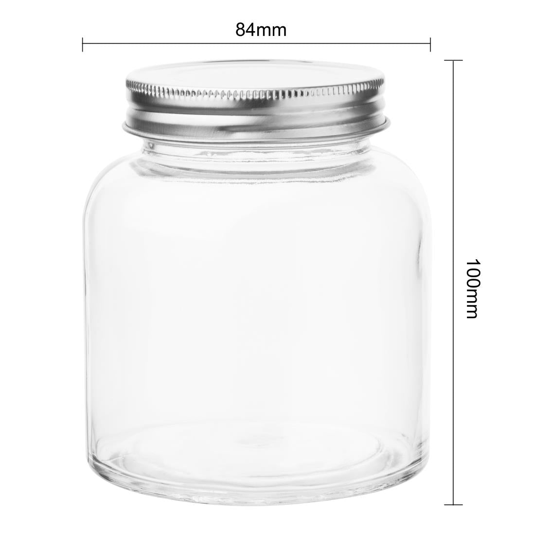 CP082 Vogue glazen voorraadpot met schroefdeksel 330ml (6 stuks)