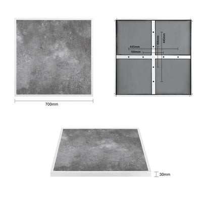 FU517 Bolero Tafelblad Van Gehard Glas Voor Buiten, Donker Steeneffect, Witte Rand - 700mm