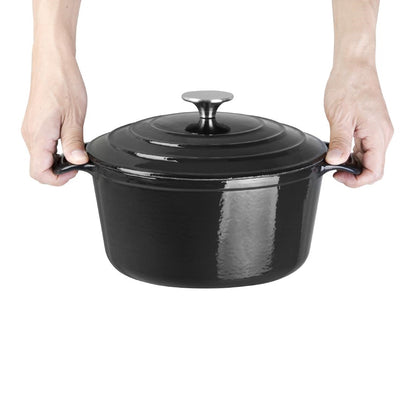GH301 Vogue ronde inductie braadpan zwart 4Ltr