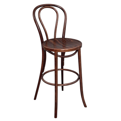 CW012 Fameg Bentwood barkruk beukenhout met walnoot finish