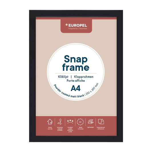 HU444 Europel Klapframe A4 25mm Mat Zwart