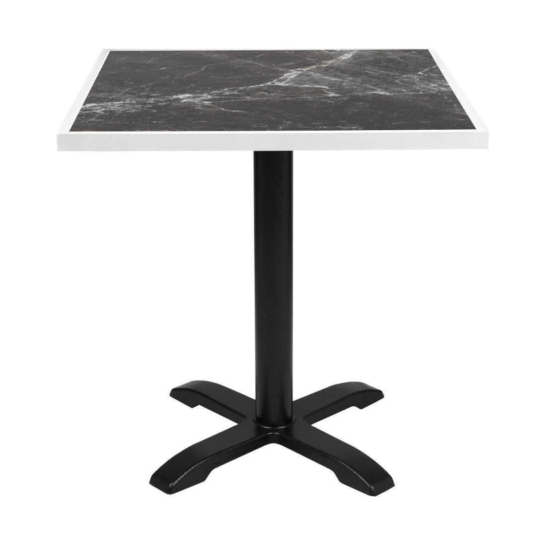 FU516 Bolero Tafelblad Van Gehard Glas Voor Buiten, Donker Granieteffect, Witte Rand 700mm