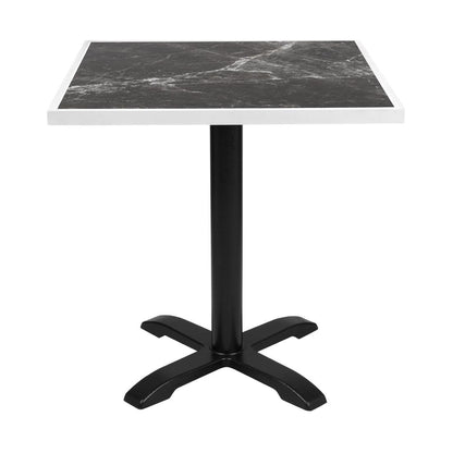 FU516 Bolero Tafelblad Van Gehard Glas Voor Buiten, Donker Granieteffect, Witte Rand 700mm