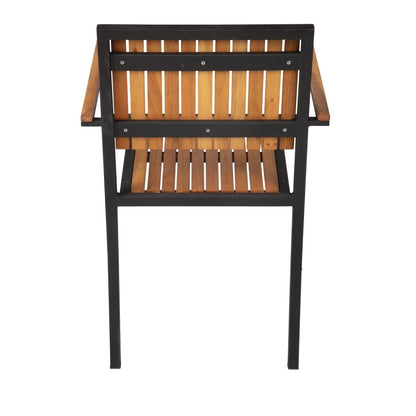 DS151 Bolero stalen en acaciahouten stoelen met armleuningen (4 stuks)