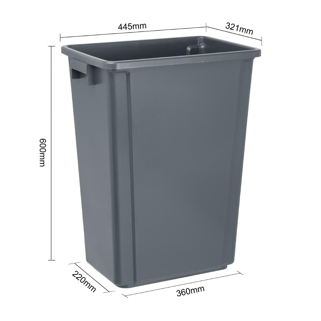 DX965 Jantex Smalle Afvalbak Grijs 60Ltr