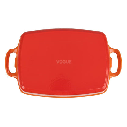 GH322 Vogue rechthoekige gietijzeren ovenschaal oranje 2,8Ltr