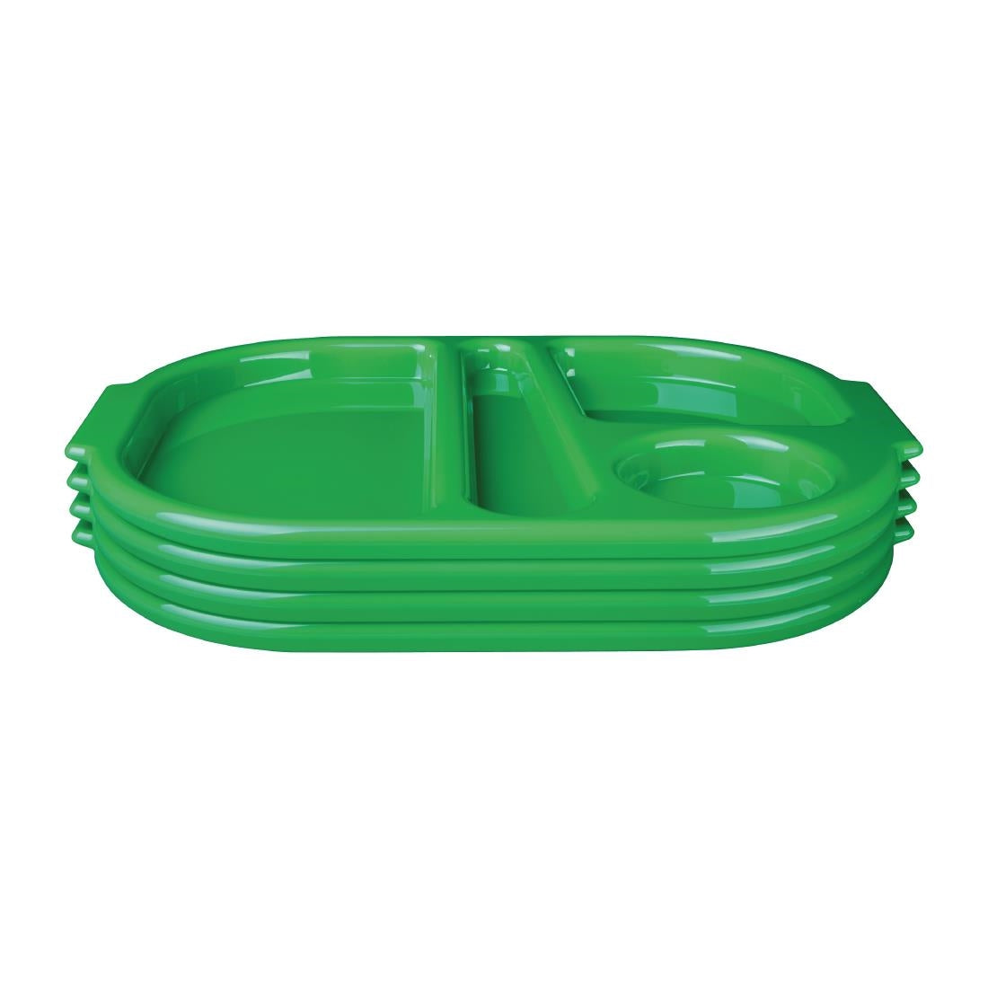 U040 Olympia Kristallon dienbladen met vakken 37,5x27,8cm groen (10 stuks)