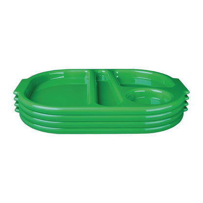 U040 Olympia Kristallon dienbladen met vakken 37,5x27,8cm groen (10 stuks)