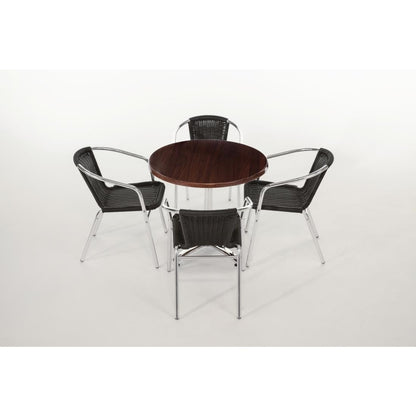 U507 Bolero aluminium en polyrotan stoelen zwart (4 stuks)