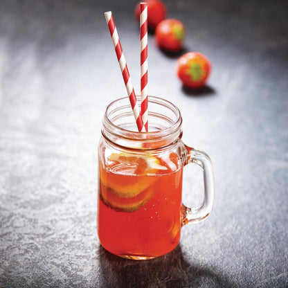 CM698 Olympia mason jar drinkglazen met tekst 450ml (12 stuks)