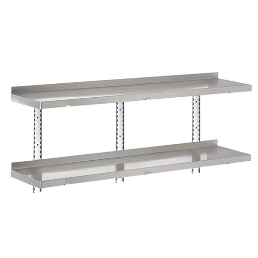 HZ757 Gastro-M complete legbordenset 2 niveaus 140x40cm - volledige montageset (excl. schroeven)