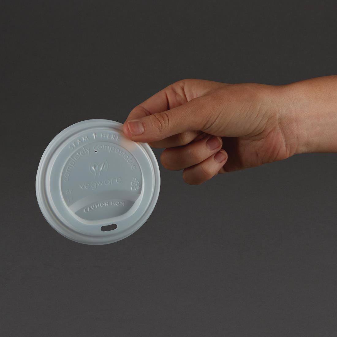 GH023 Vegware composteerbare deksels voor 34 en 45cl koffiebekers (1000 stuks)