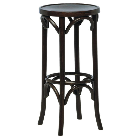 DL463 Fameg Bentwood hoge barkruk walnoten zitting beukenhouten rugleuning