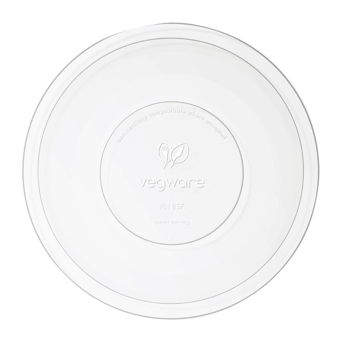 FS182 Vegware 185-serie composteerbare platte deksels (300 stuks)