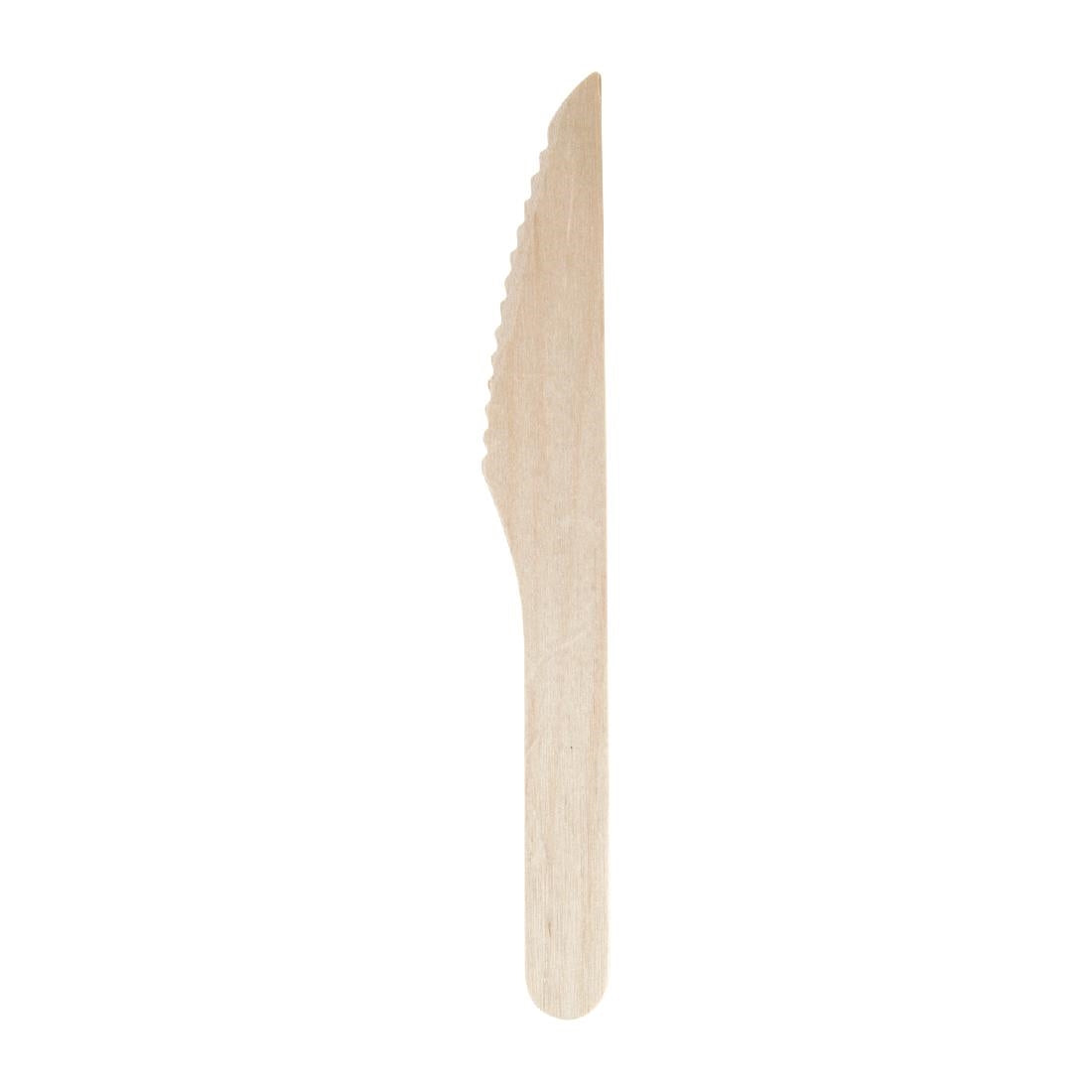 CD902 Fiesta Compostable biologisch afbreekbare houten messen 16,5cm (100 stuks)