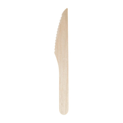 CD902 Fiesta Compostable biologisch afbreekbare houten messen 16,5cm (100 stuks)