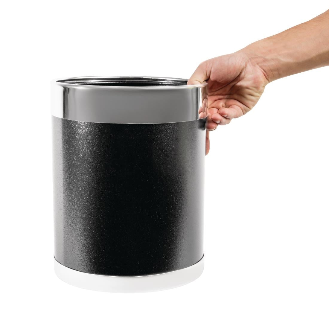 Y805 Bolero prullenbak zwart met zilveren rand 10,2Ltr