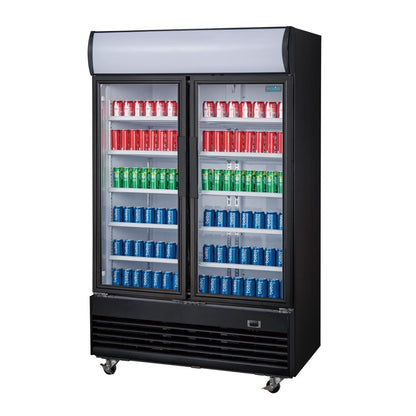 GM813 Polar G-Serie Rechtopstaande Scharnierdeur Display Koeling met Lichtbak 950Ltr Zwart