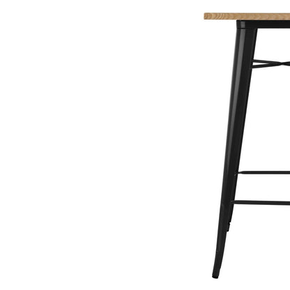 FB595 Bolero Bistro bartafel met houten blad zwart