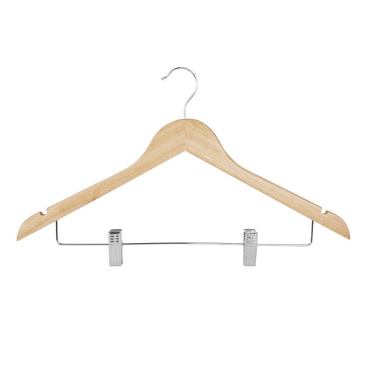 FU396 Bolero Houten Hanger Met Antislipclips (10 stuks)