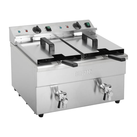 CT012 Buffalo dubbele inductie friteuse 2x 3000W