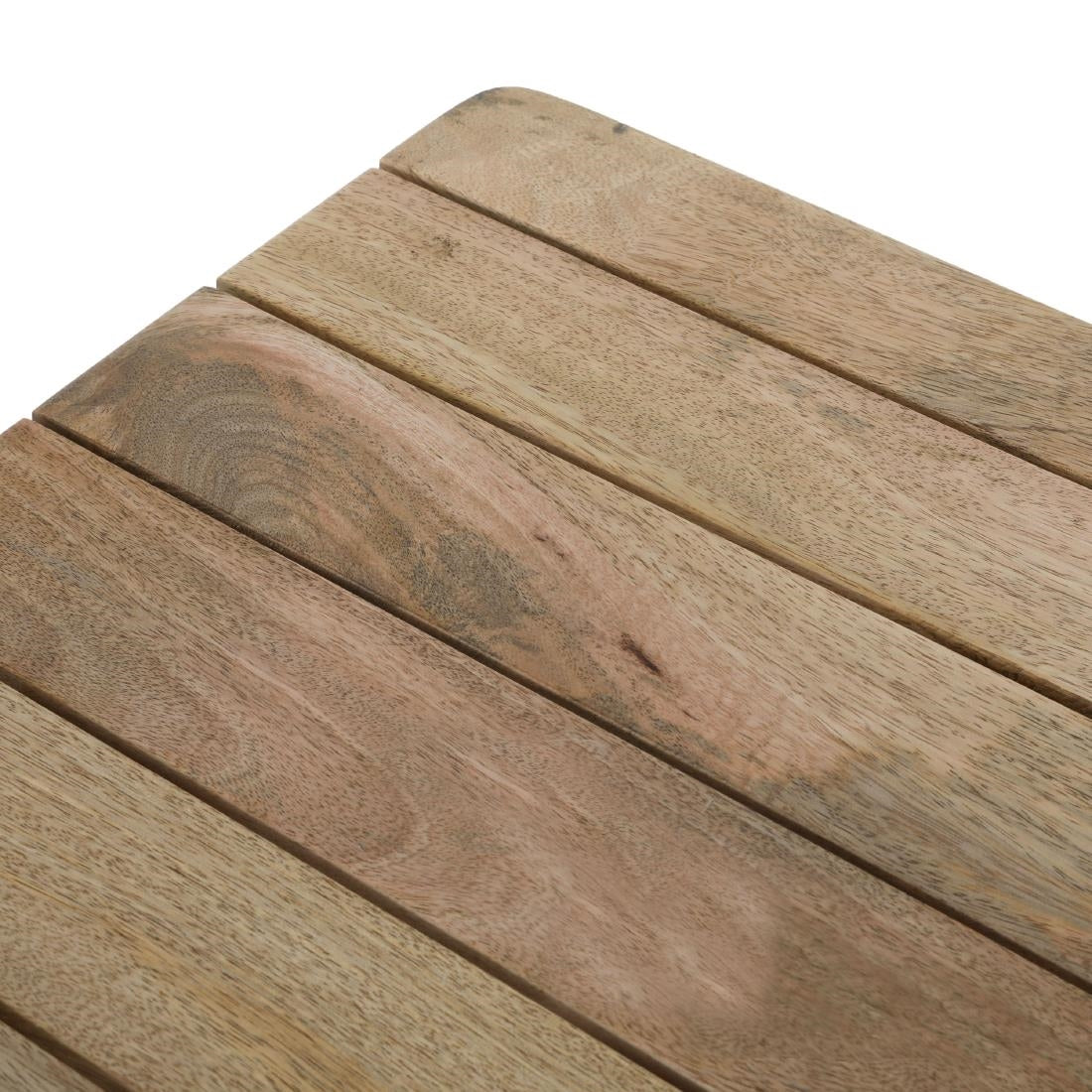 HZ813 Bolero Bistro Eettafel Met Lattenblad Van Mangohout En Donkergrijze Poot 650mm