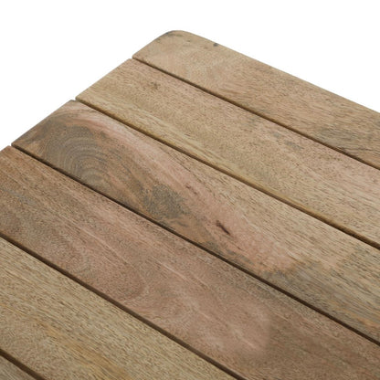 HZ813 Bolero Bistro Eettafel Met Lattenblad Van Mangohout En Donkergrijze Poot 650mm