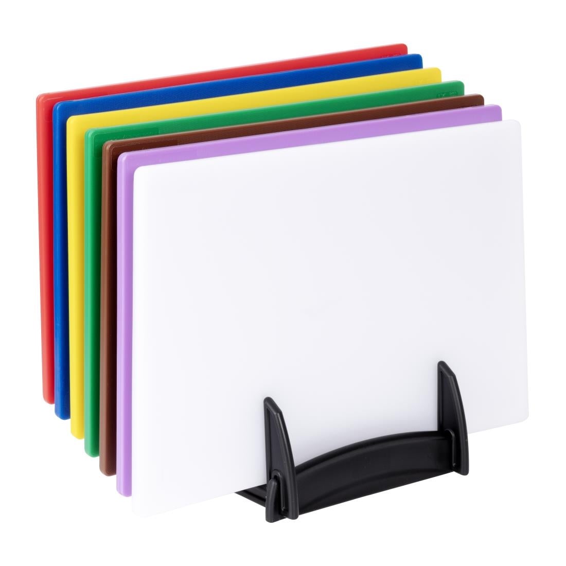 CH041 Hygiplas LDPE snijplanken set met rek (7 stuks)