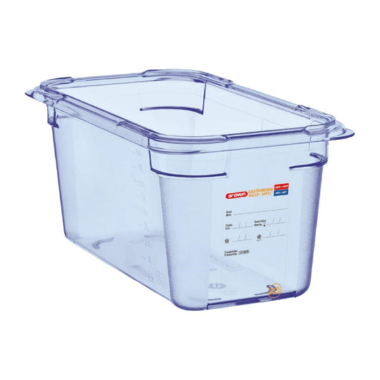 GP576 Araven ABS blauwe GN 1/4 voedseldoos 15cm diep