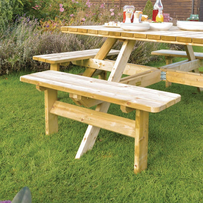 CG096 Rowlinson vierkante houten picknicktafel 198cm