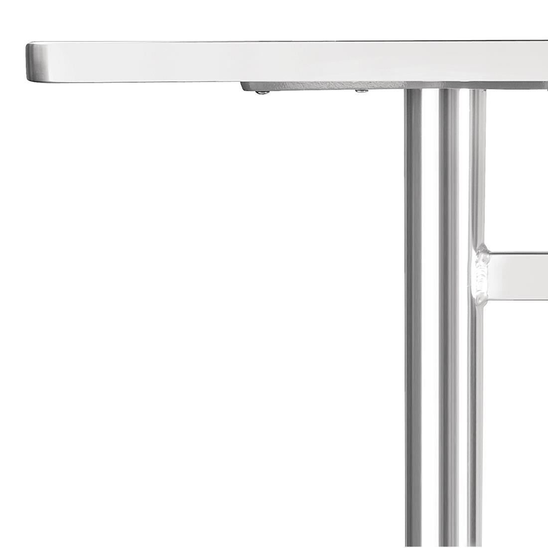 U432 Bolero rechthoekige RVS tafel met dubbele tafelpoot 120cm